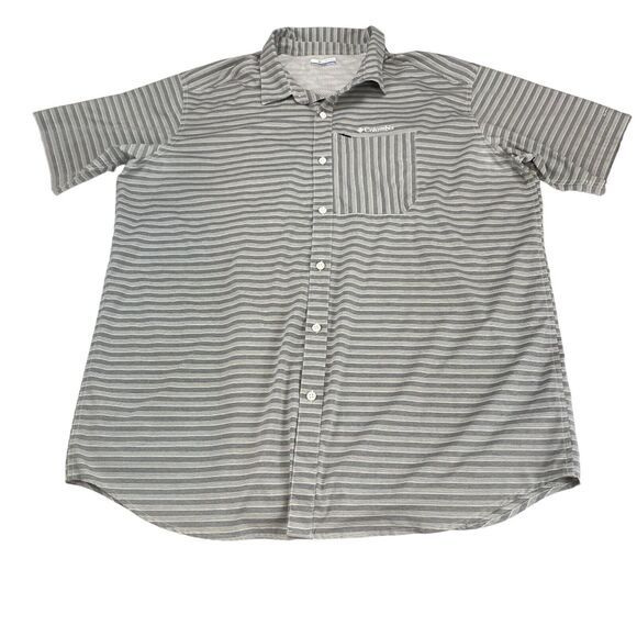Columbia Shirt MensTall 2X Gray Twisted Creek Omni Shade Collared Button Down - Picture 10 of 14